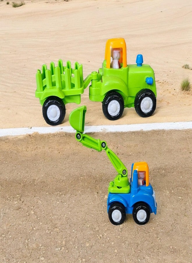 Stylbase Friction Powered Pull Back Vehicles for Kids Toys | Unbreakable Bulldozer Tractor and Trolley Toys for Kids | Push and Go Toy Set for Boys & Girls 3+ Years (Pack of 3) - Image 5